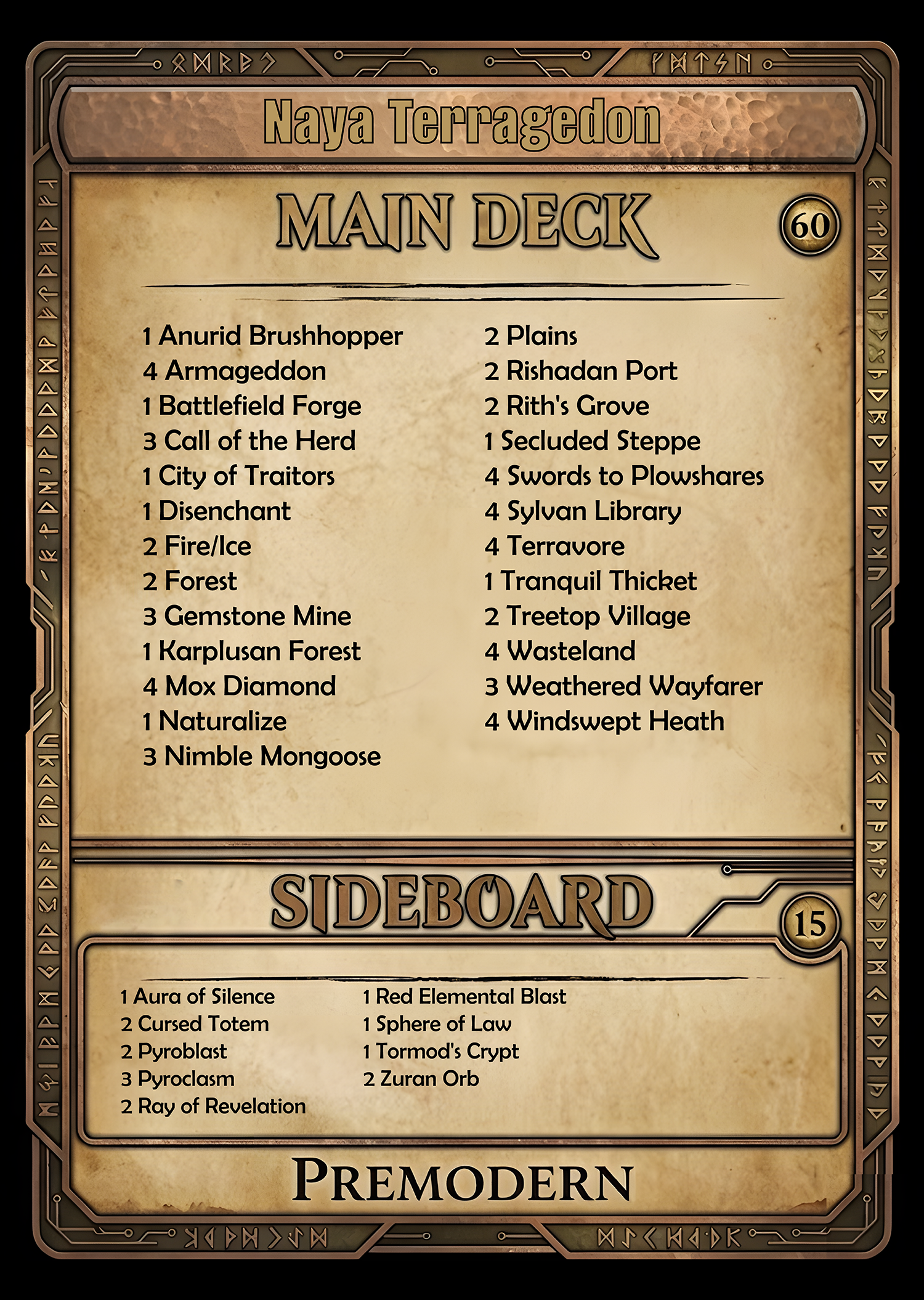 Naya Terragedon - Premodern Magic the Gathering Deck