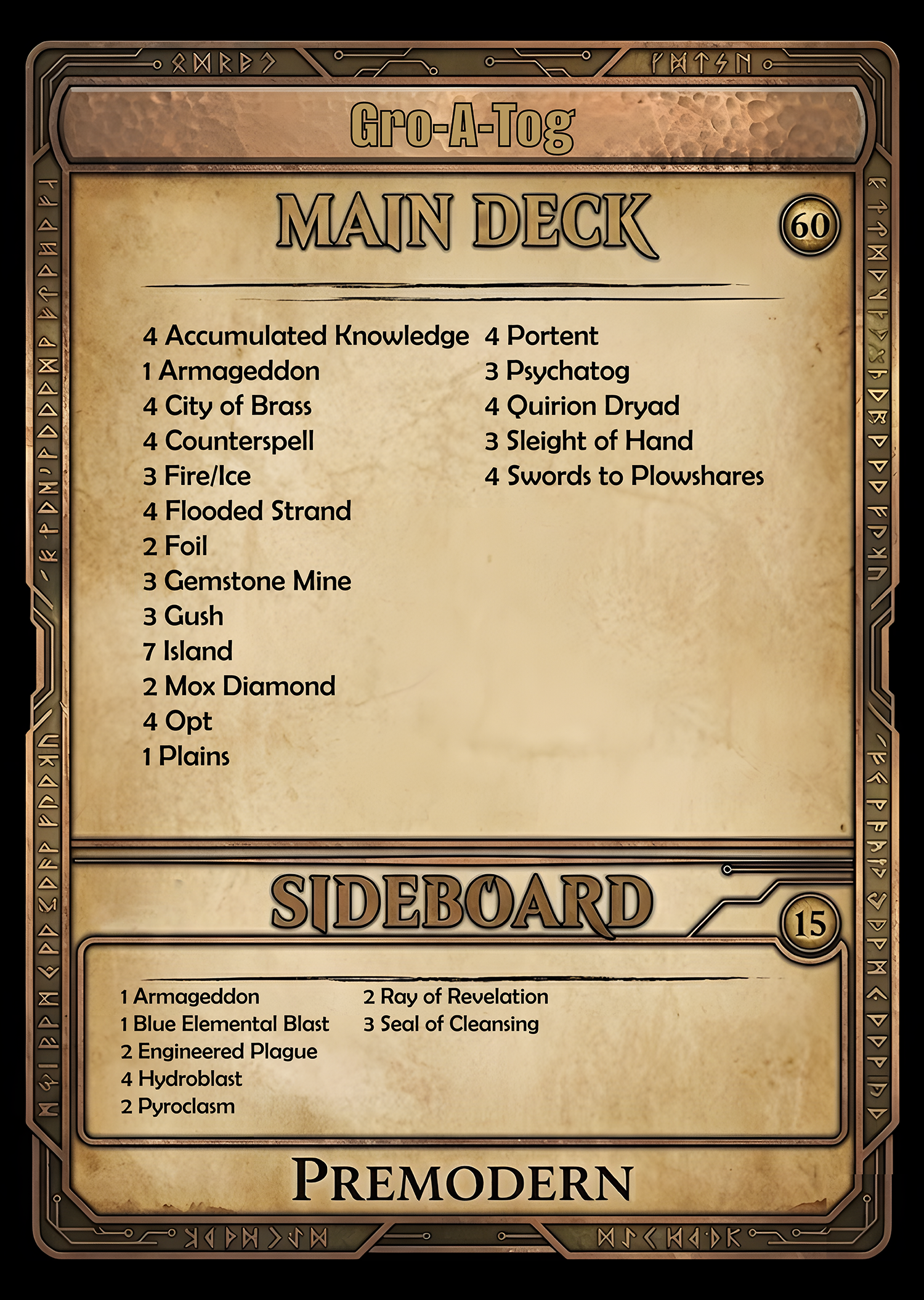 Gro-A-Tog - Premodern Magic the Gathering Deck