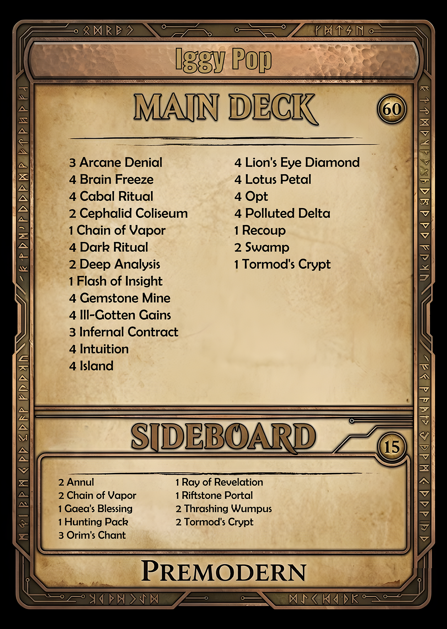 Iggy Pop - Premodern Magic the Gathering Deck