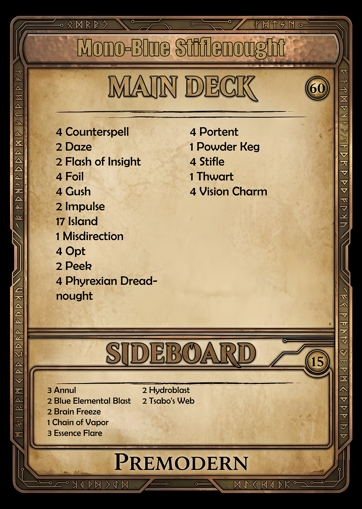 Mono-Blue Stiflenought - Premodern Magic the Gathering Deck