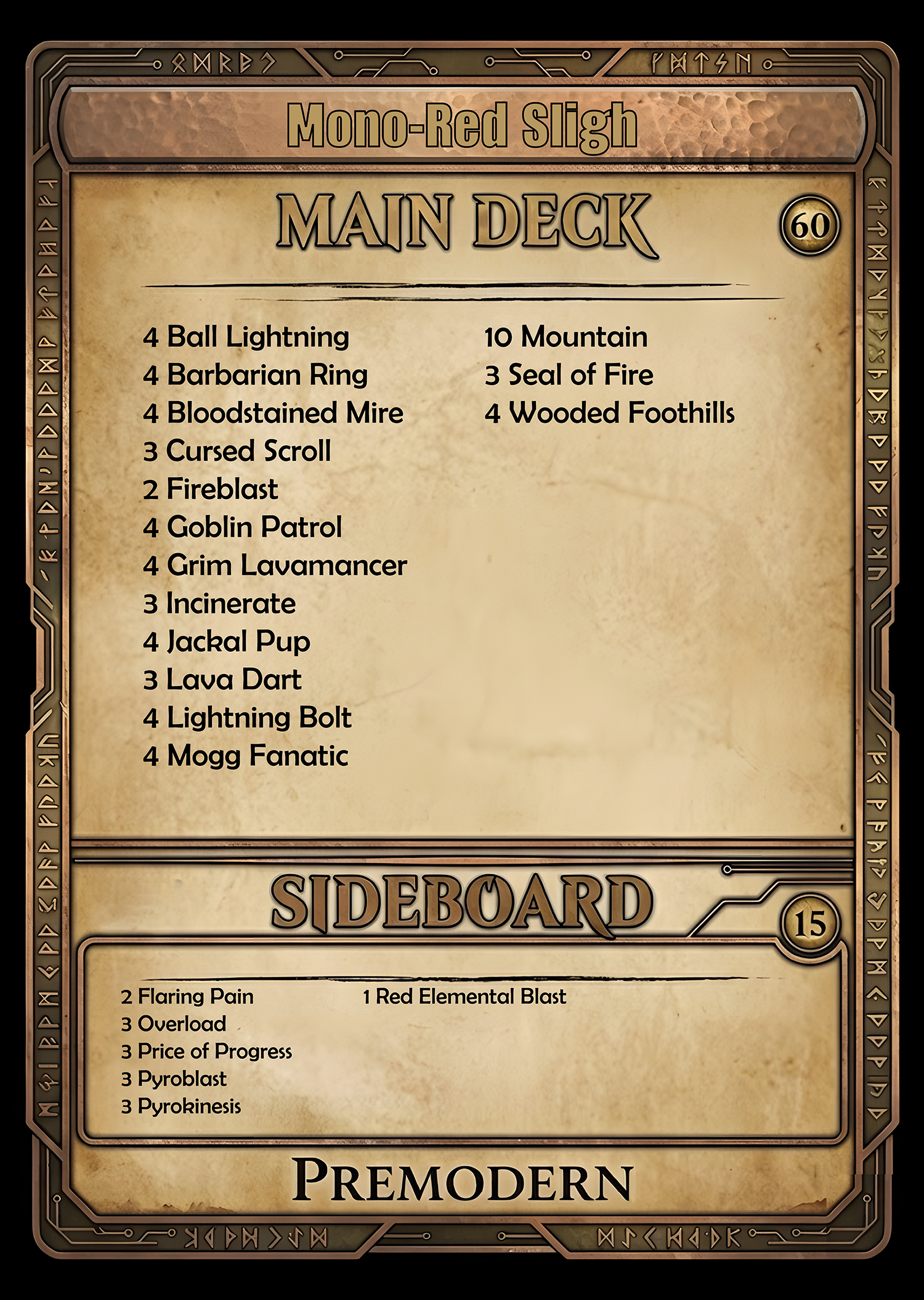 Mono-Red Sligh - Premodern Magic the Gathering Deck
